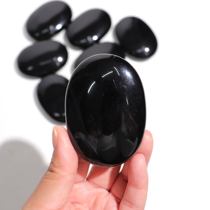 Black Obsidian Palm Stone | Large