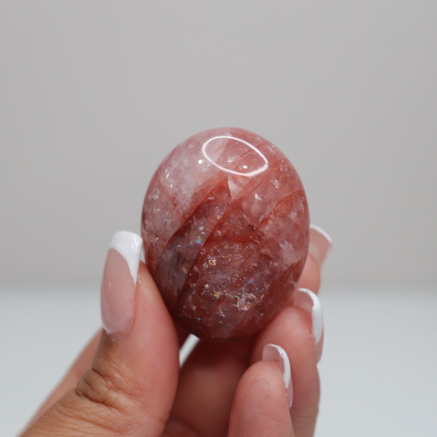 Hematoid Quartz Palm Stone | 5