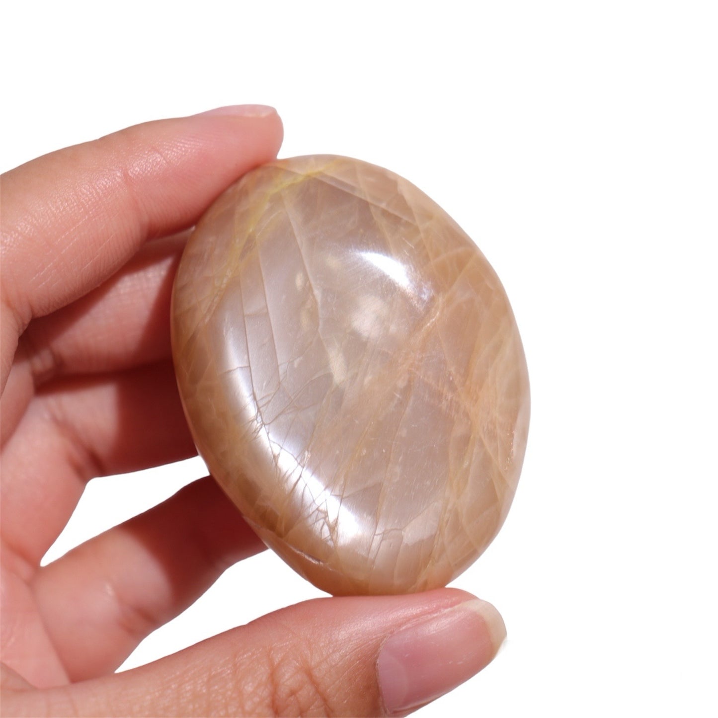 Peach Moonstone Palm Stone | 7