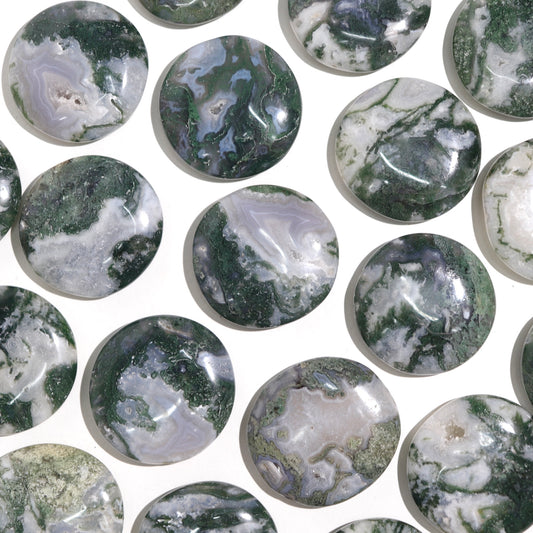 Moss Agate Flat Stones