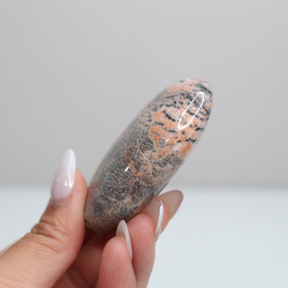 Pink Zebra Jasper Palm Stone | 1