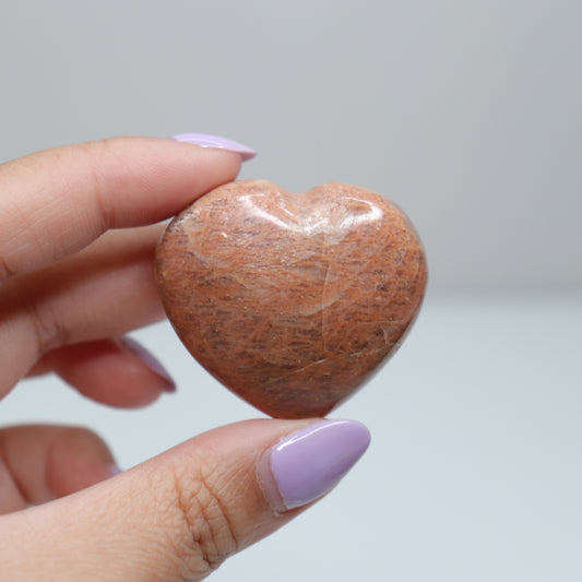 Peach Moonstone Heart | D
