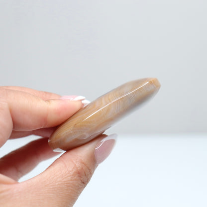 Banded Agate Palm Stone | J