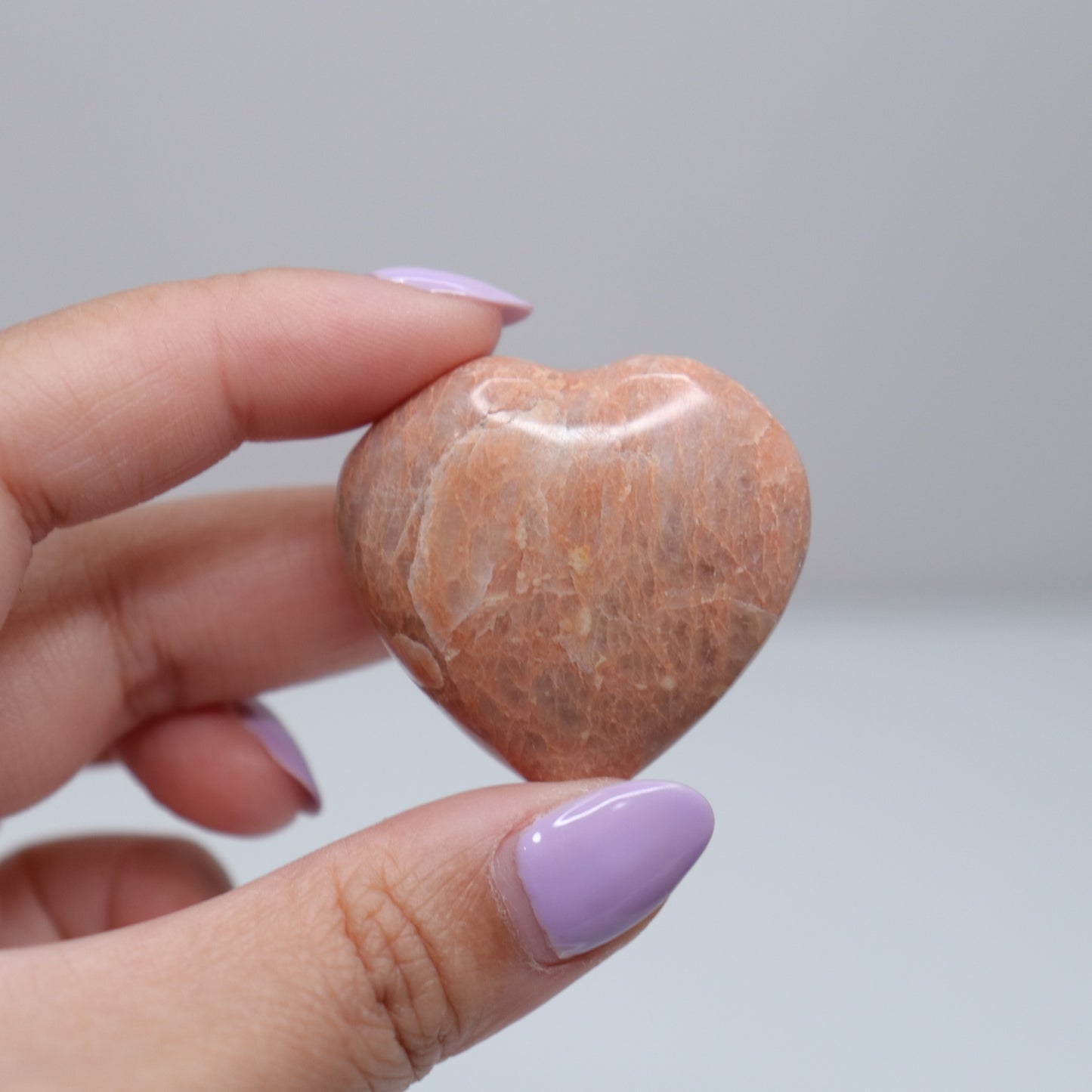 Peach Moonstone Heart | B
