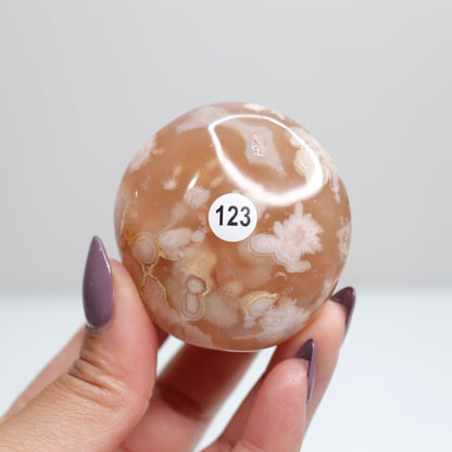 Flower Agate Palm Stone 123