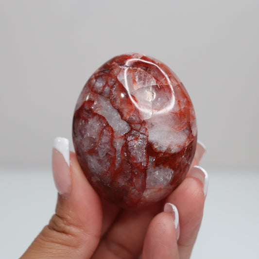Hematoid Quartz Palm Stone | 16