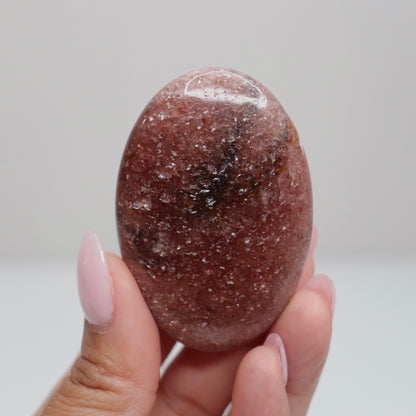Strawberry Quartz Palm Stone | A