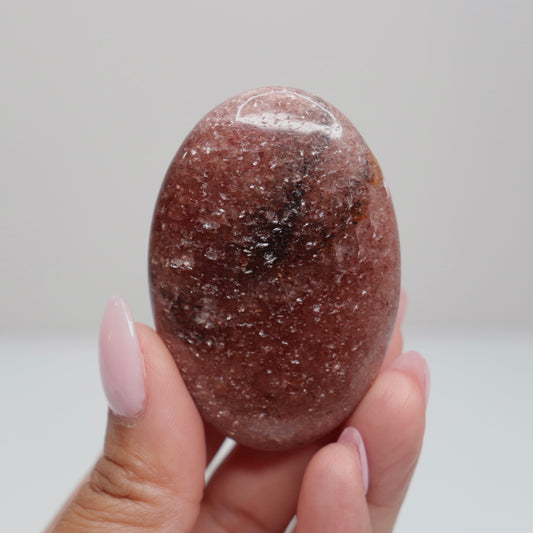 Strawberry Quartz Palm Stone | A