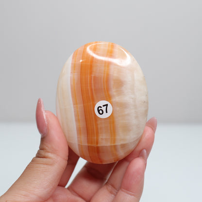 Orange Aragonite Palm Stone | 67