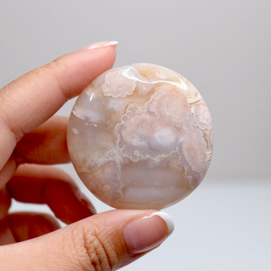 Flower Agate Round Palm | 10
