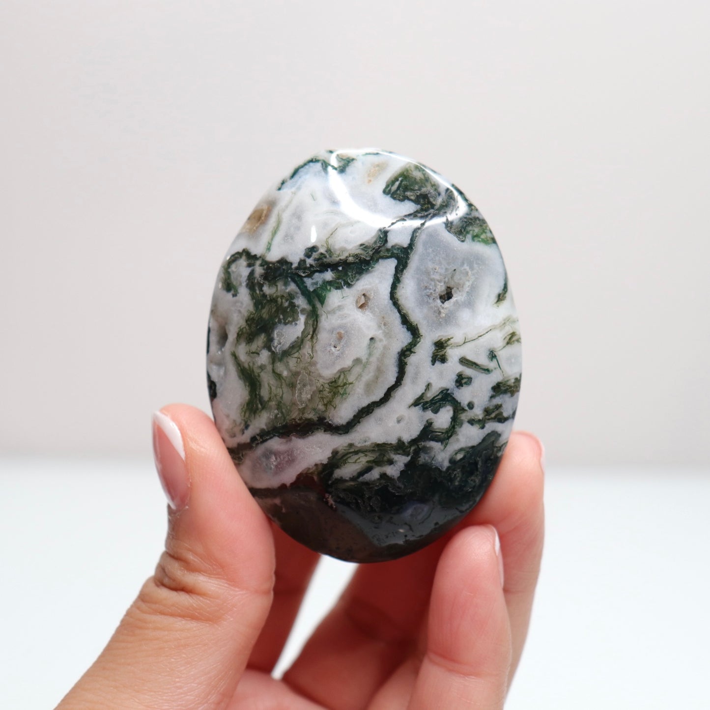 Moss Agate Palm Stone | 50