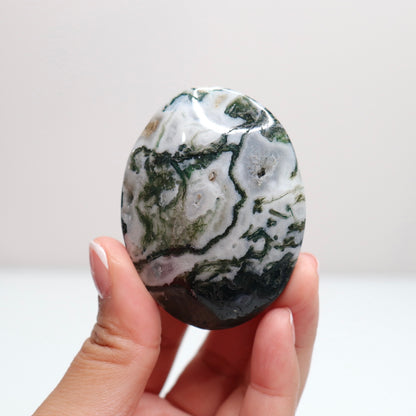 Moss Agate Palm Stone | 50