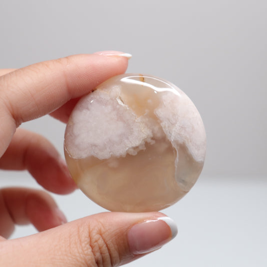 Flower Agate Round Palm | 22