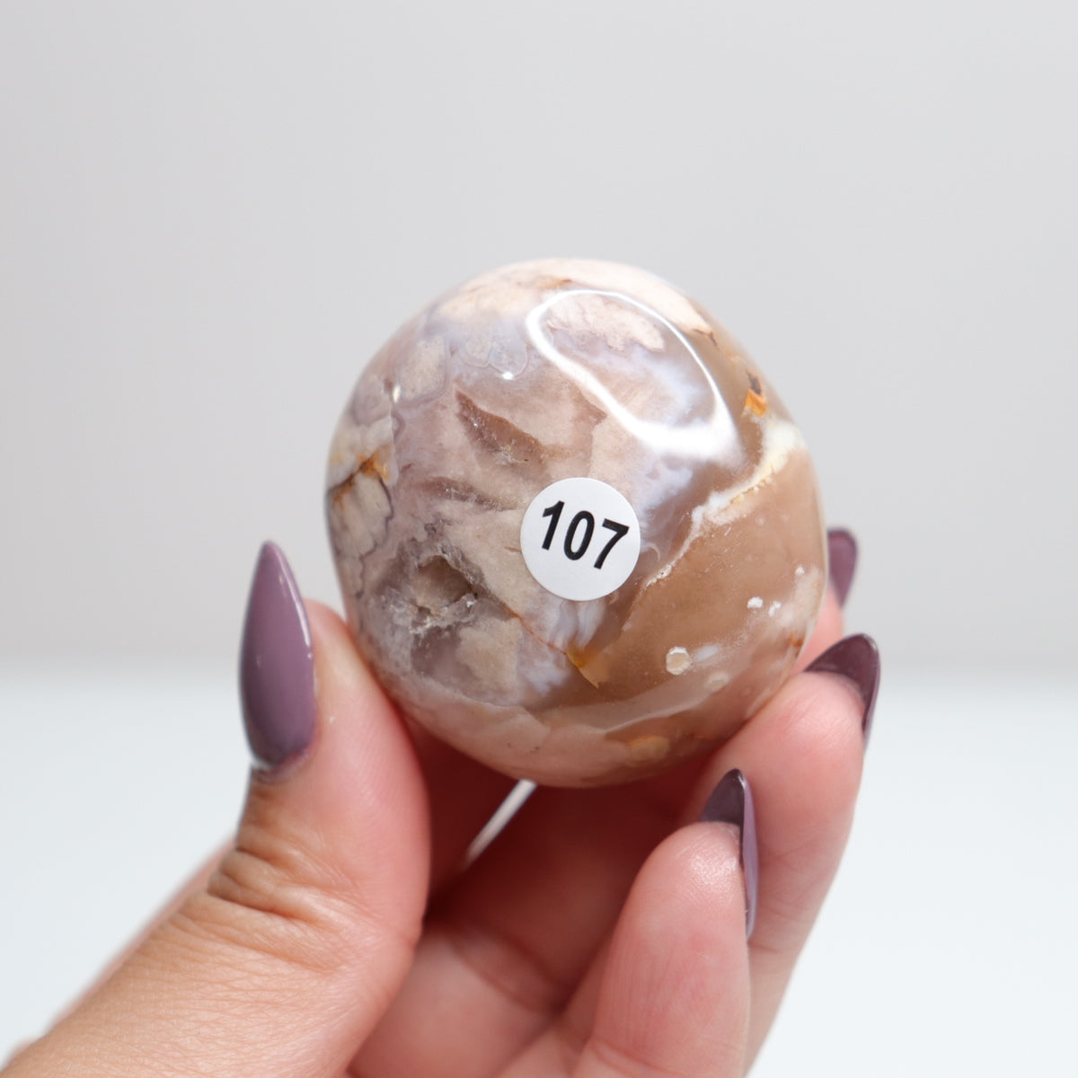 Flower Agate Palm Stone 107