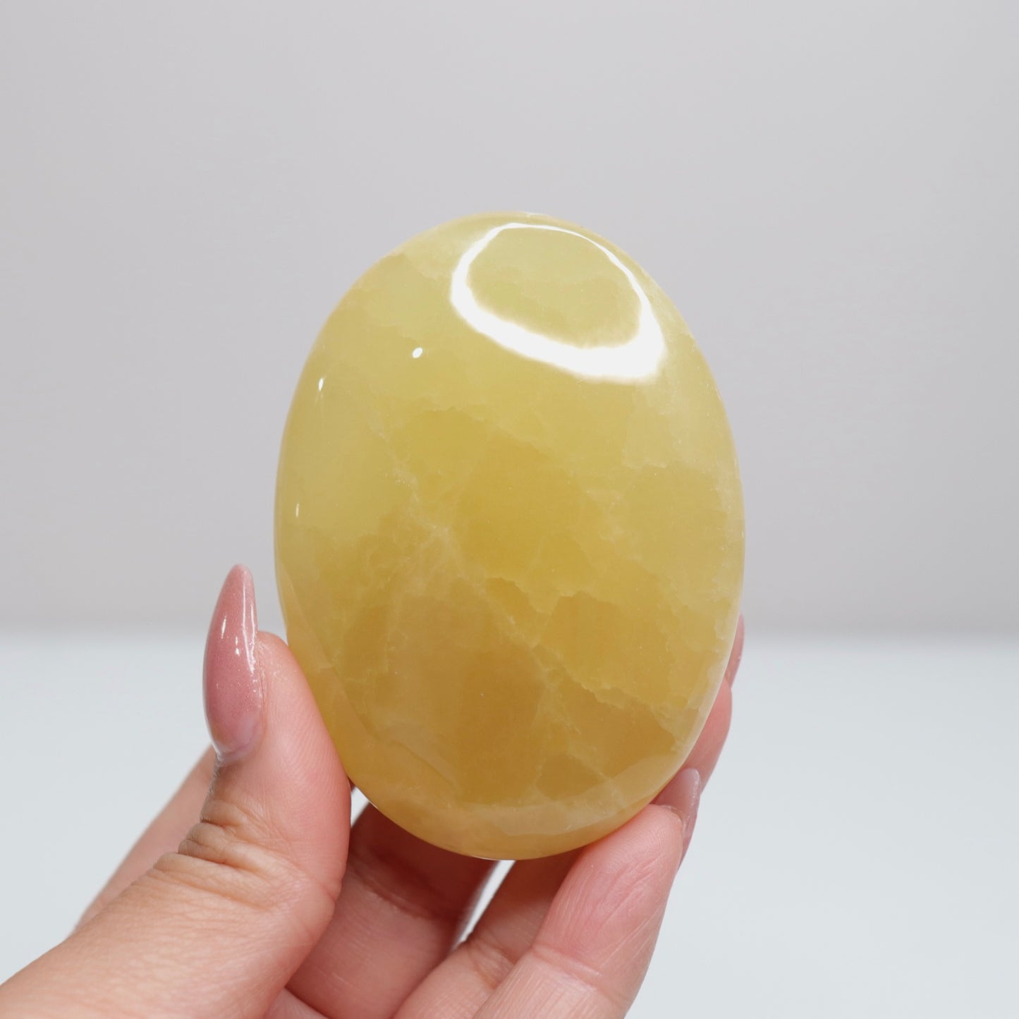 Lemon Calcite Palm Stone | 57
