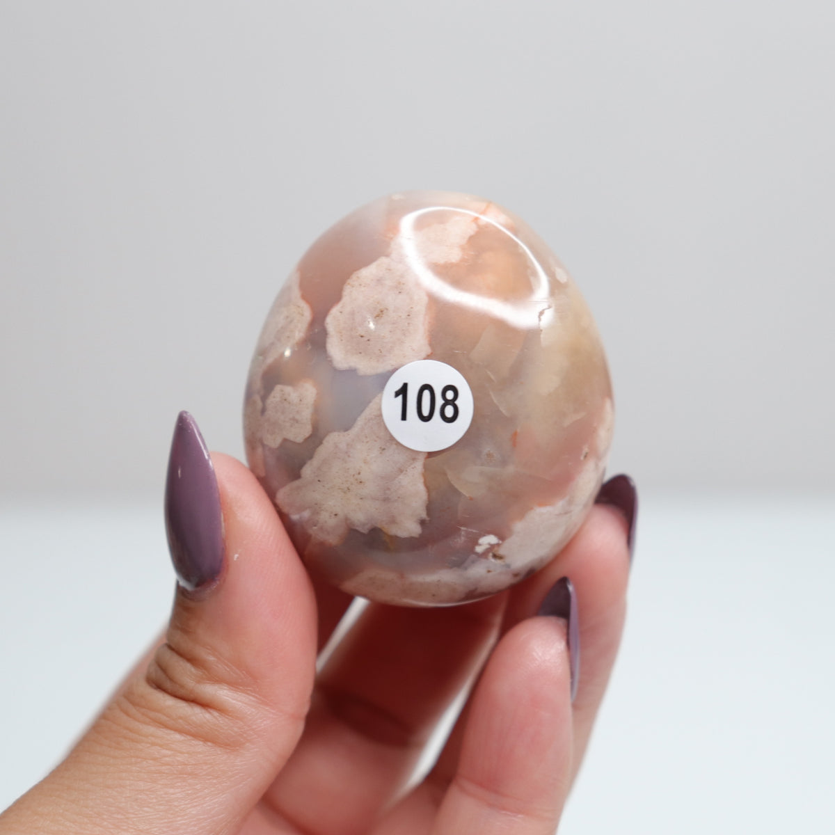 Flower Agate Palm Stone 108