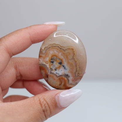 Mexican Lace Agate Palm Stone | 48
