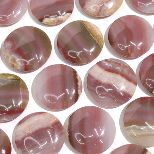 Pink Banded Calcite Flat Stones