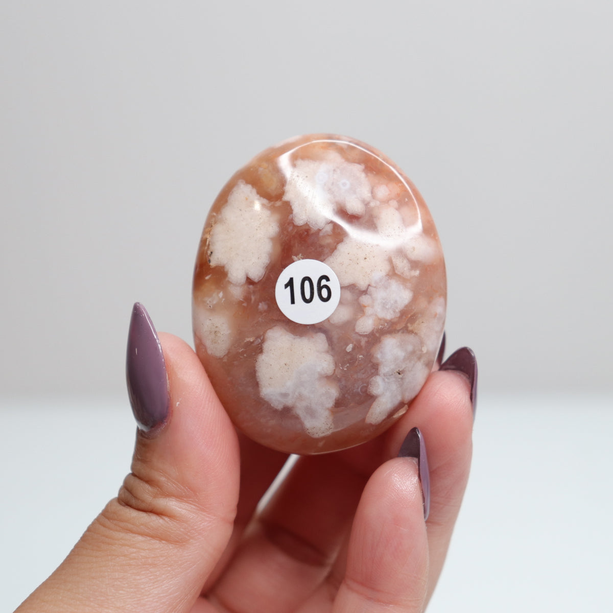 Flower Agate Palm Stone 106