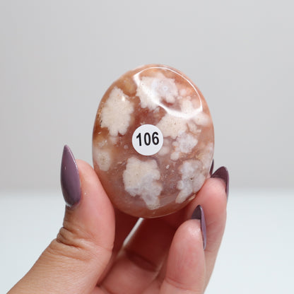 Flower Agate Palm Stone 106