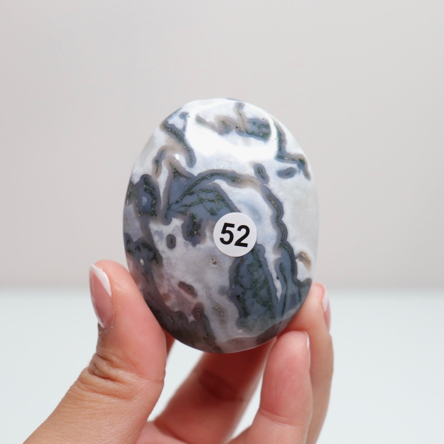 Moss Agate Palm Stone | 52