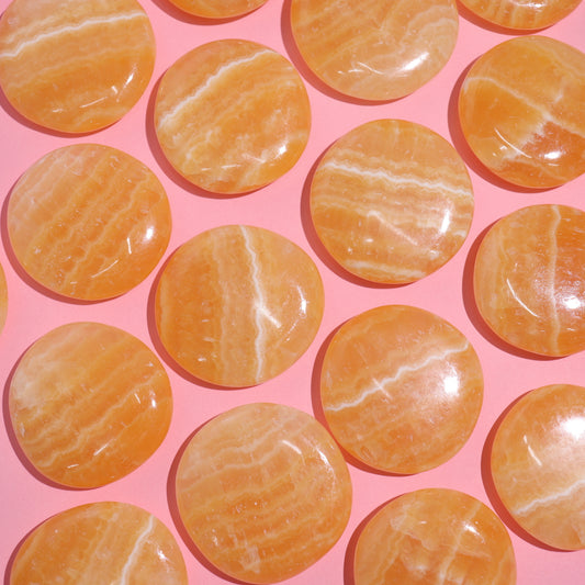 Orange Calcite Flat Stones | 2