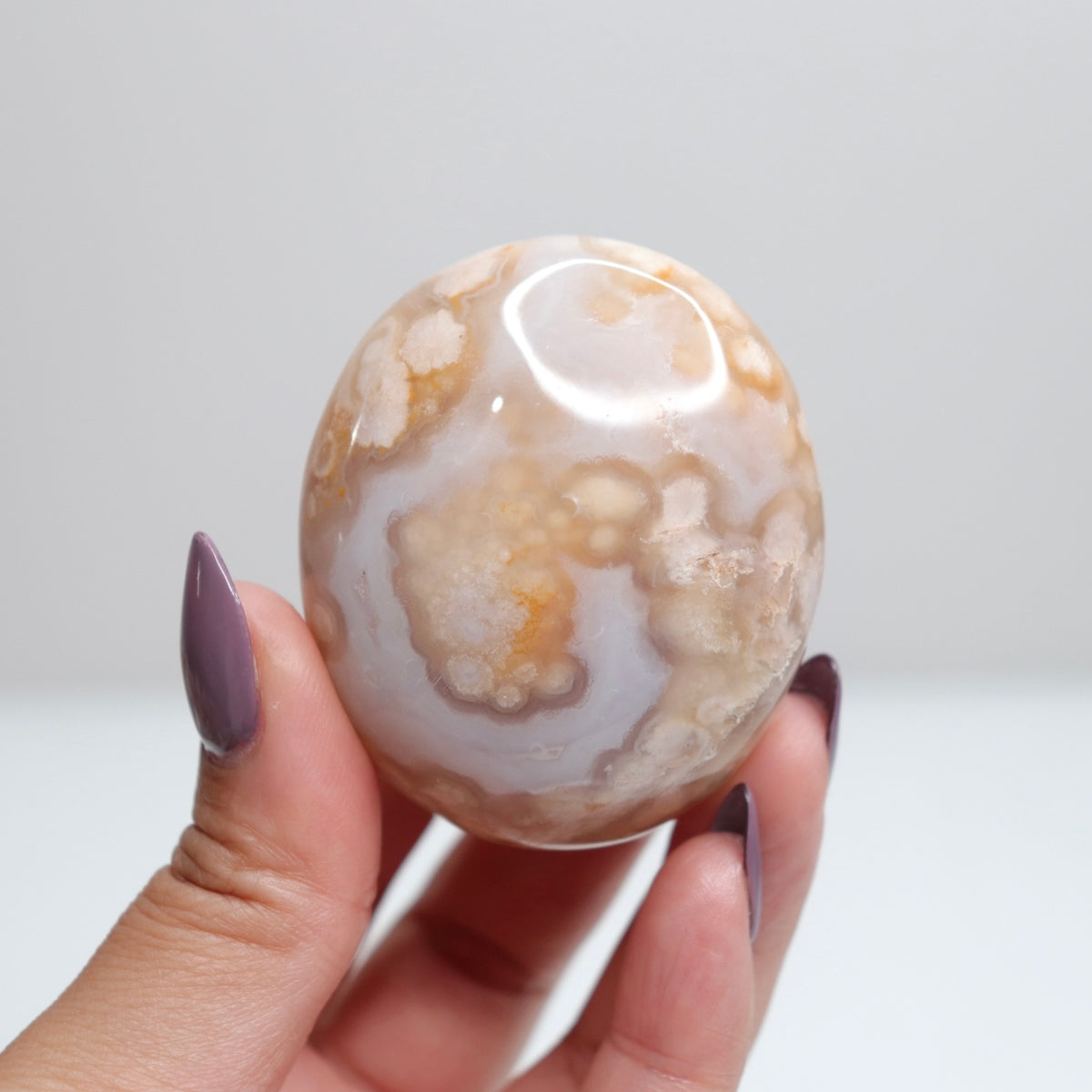 Flower Agate Palm Stone 125