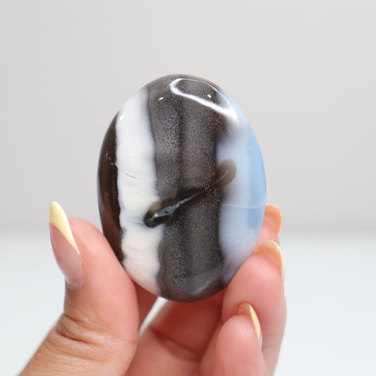 Blue Opal Palm Stone w/Moss 2
