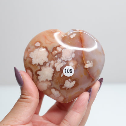 Flower Agate Heart 109