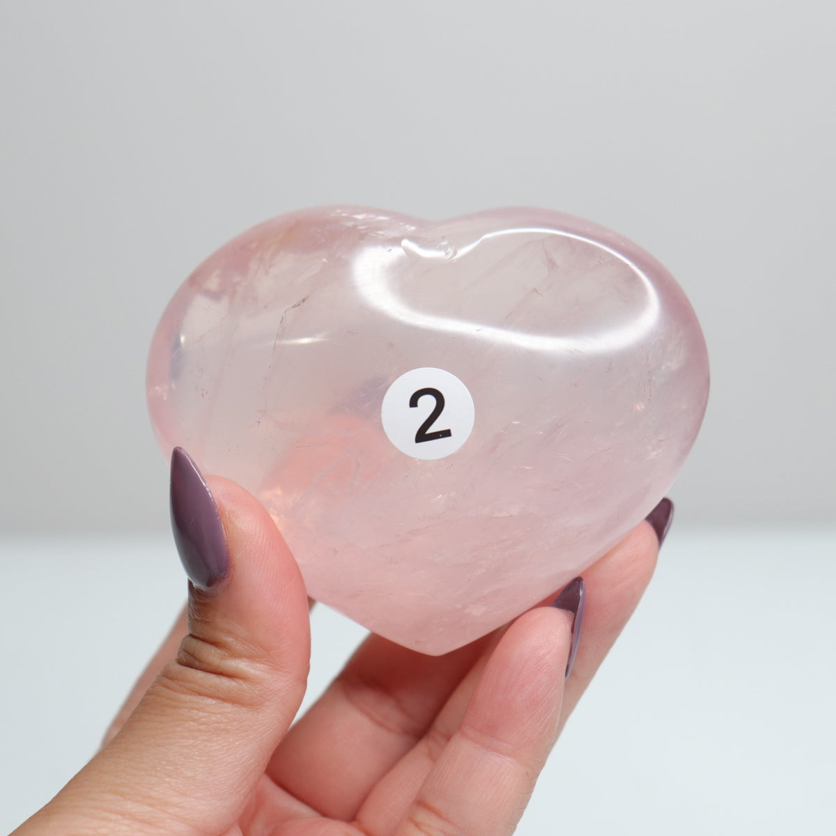 Rose Quartz Heart w/stars 2*
