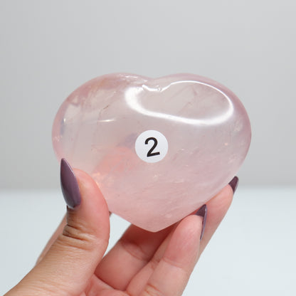 Rose Quartz Heart w/stars 2*