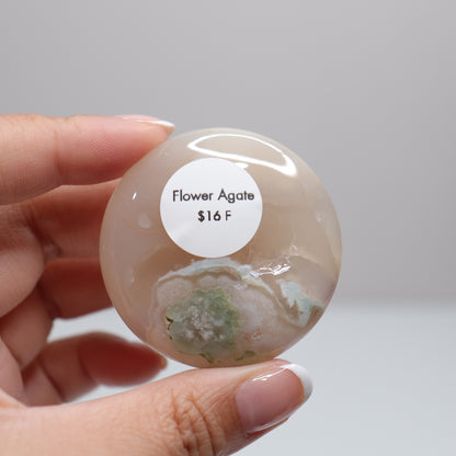 Flower Agate Round Palm | 12