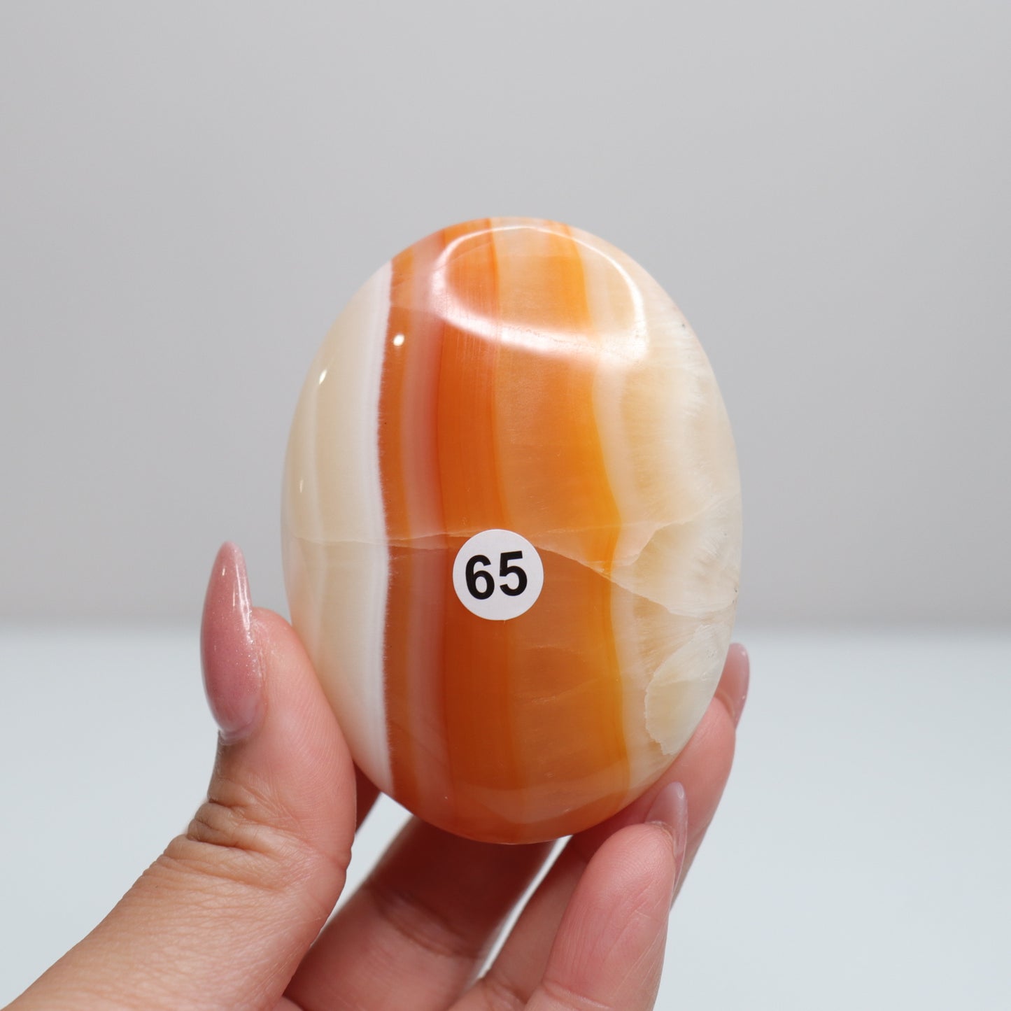 Orange Aragonite Palm Stone | 65