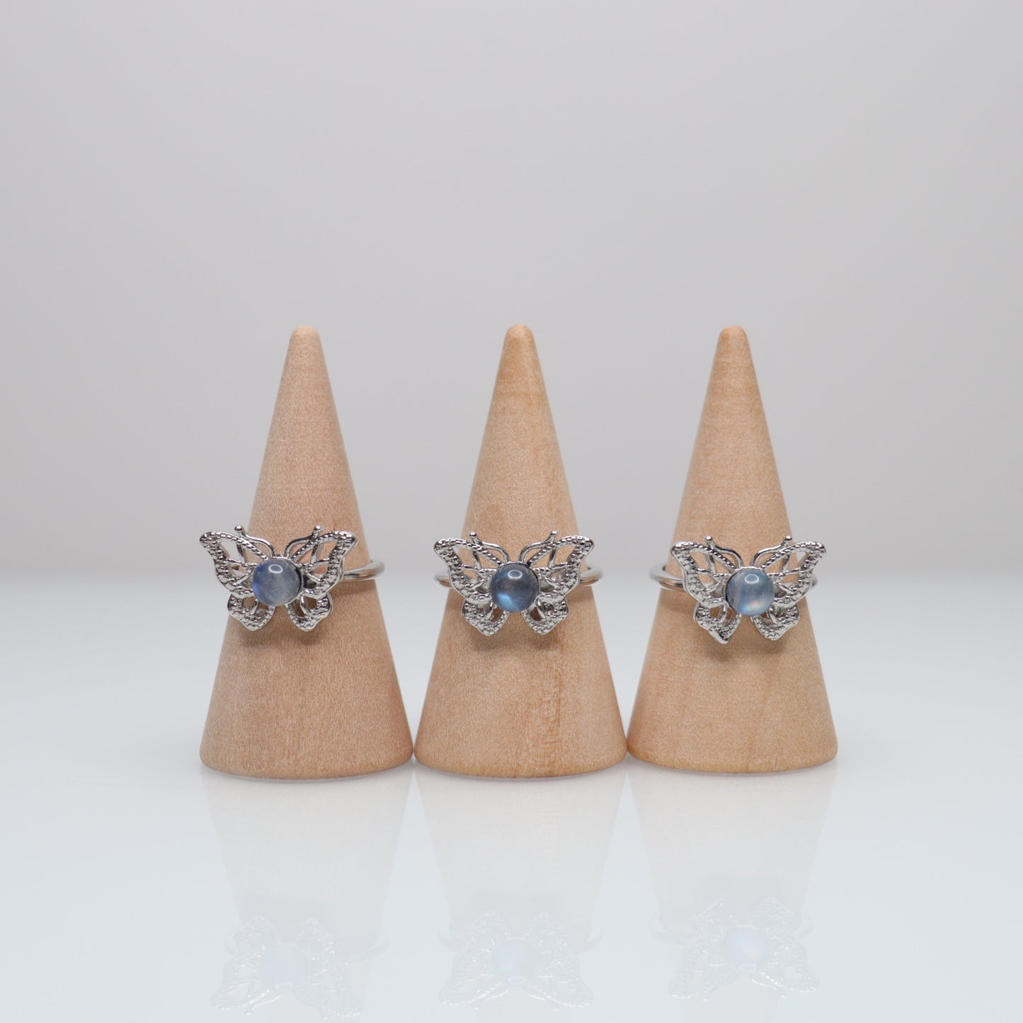 Labradorite Butterfly Rings