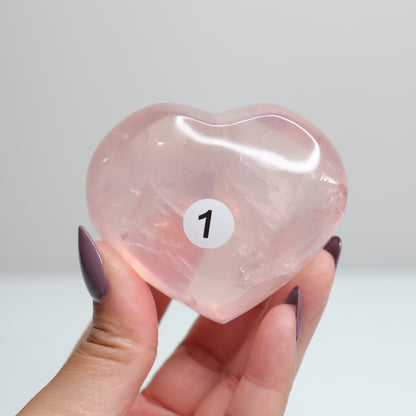 Rose Quartz Heart w/stars 1