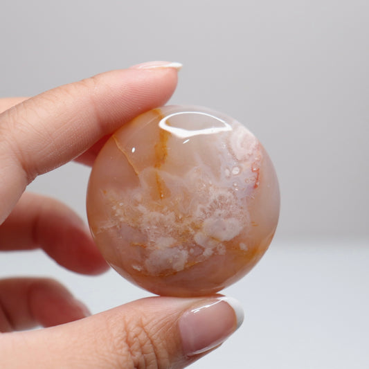 Flower Agate Round Palm | 16
