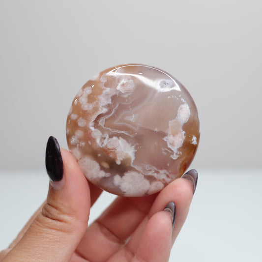 Flower Agate Round Palm | 1*