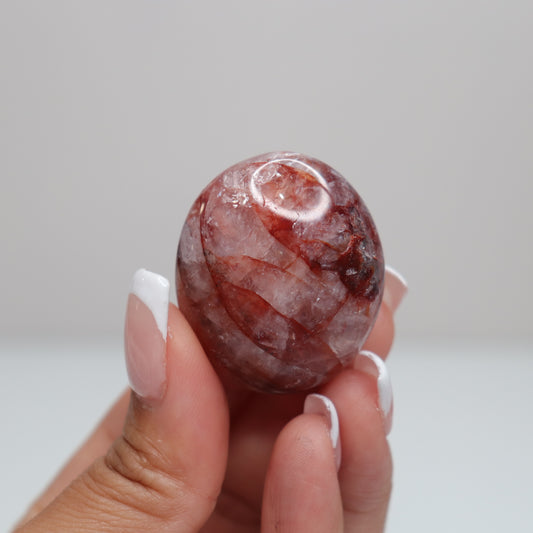 Hematoid Quartz Palm Stone | 4