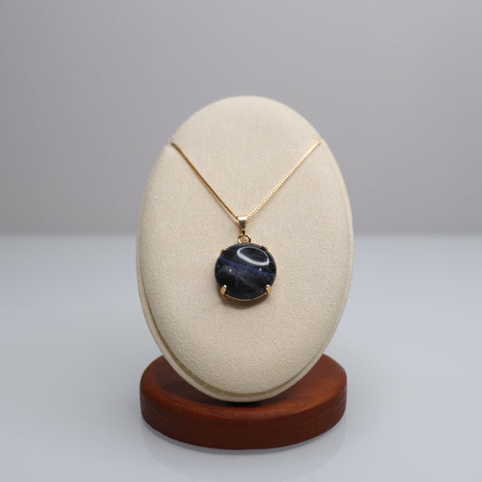 18k Gold Plated Sodalite Necklace | 2