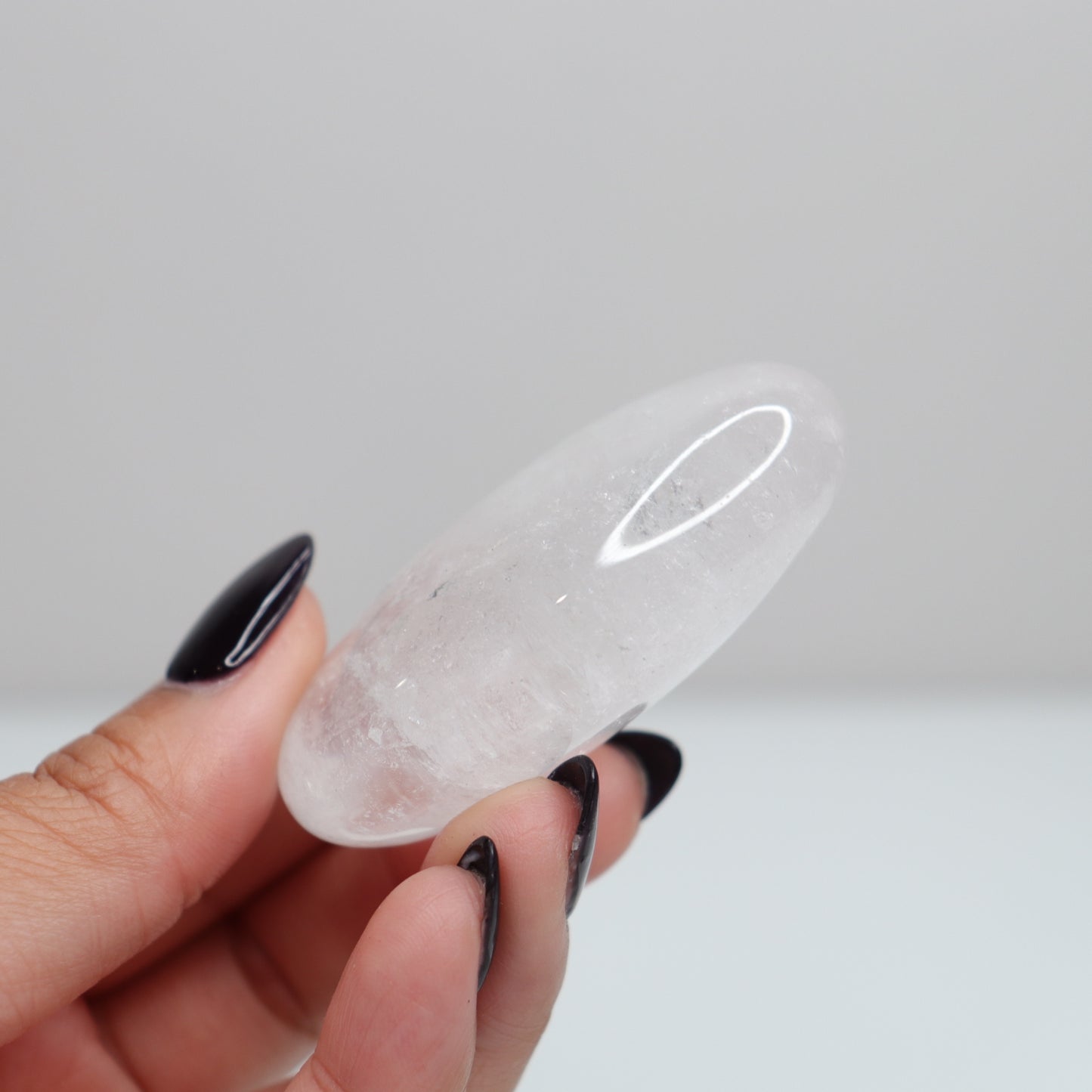 Clear Quartz Palm Stone 80