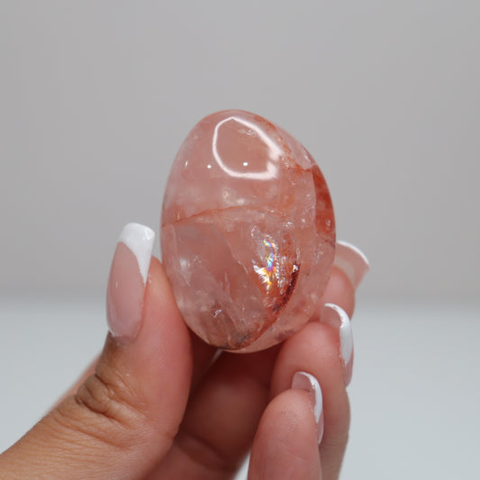 Hematoid Quartz Palm Stone | 1