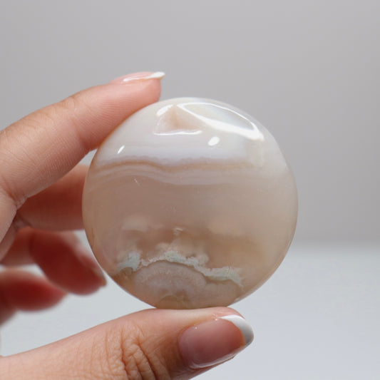 Flower Agate Round Palm | 12