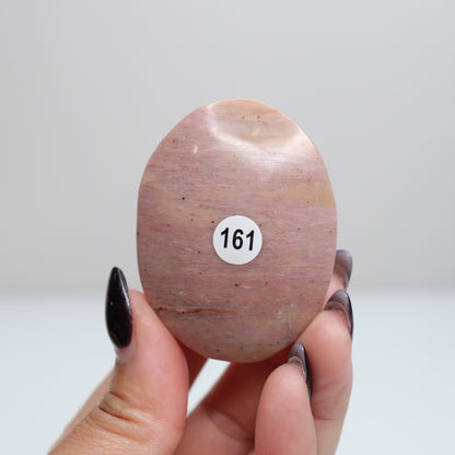 Pink Petrified Wood Palm Stone | 161