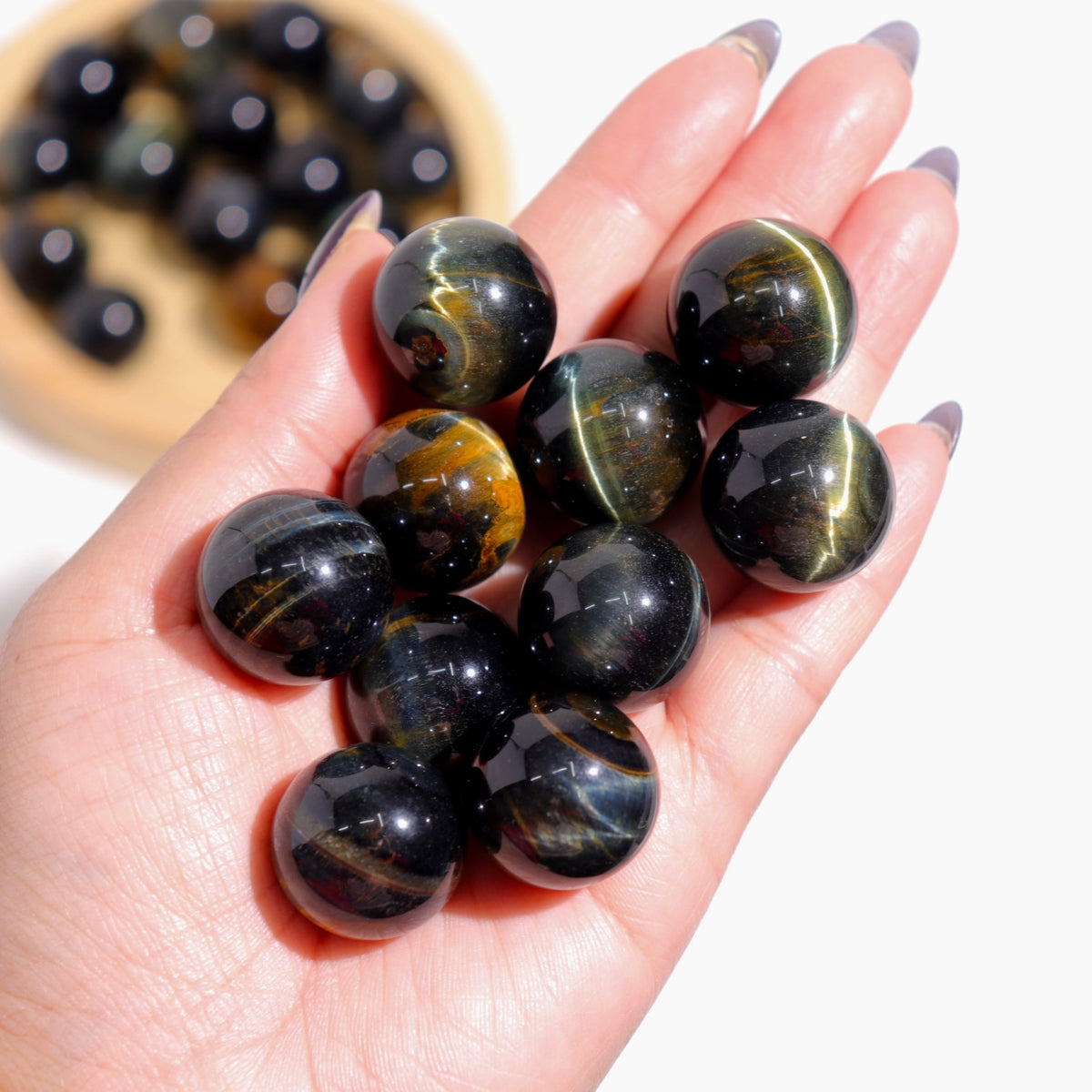 Blue Tigers Eye Mini Spheres