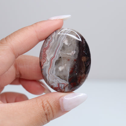 Mexican Lace Agate Palm Stone | 43