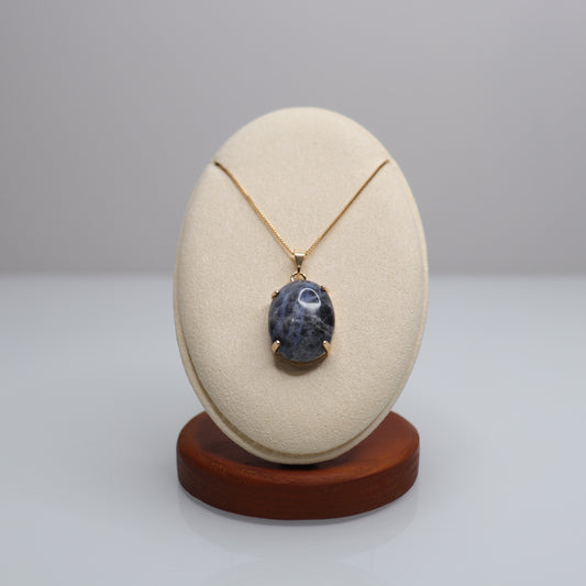 18k Gold Plated Sodalite Necklace | 1