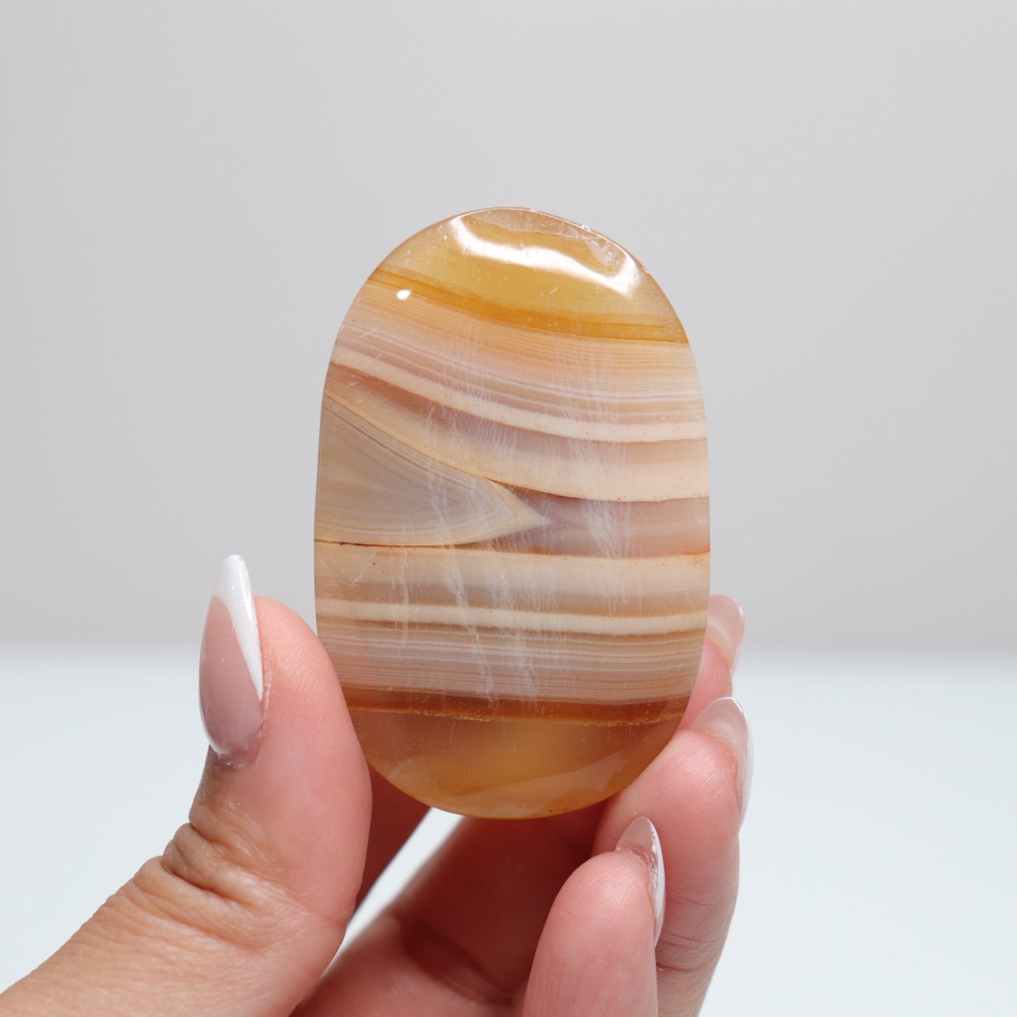 Banded Agate Palm Stone | E