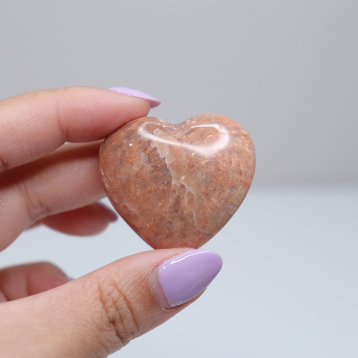Peach Moonstone Heart | C