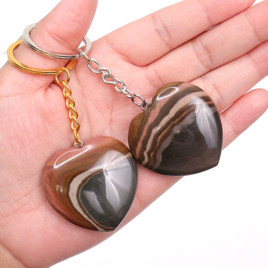 Polychrome Heart Keychains