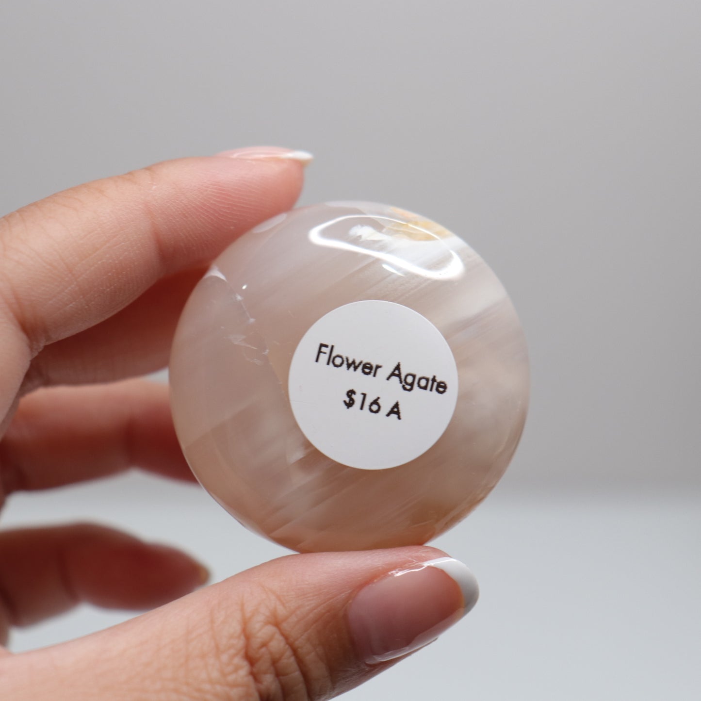 Flower Agate Round Palm | 14